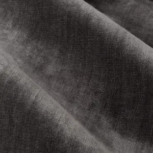 Yard Heavy Chenille Velvet Charcoal Pencil Pleat Curtains, 168 x 183cm