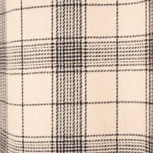 Woven Check Print Pair of Curtains, Cream - 66 x 54