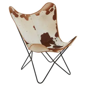 Buffalo Brown Cowhide Butterfly Chair