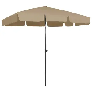 Berkfield Beach Umbrella Taupe 200x125 cm