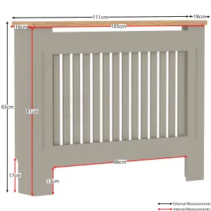 Vida Designs Arlington Medium Grey MDF Radiator Cover