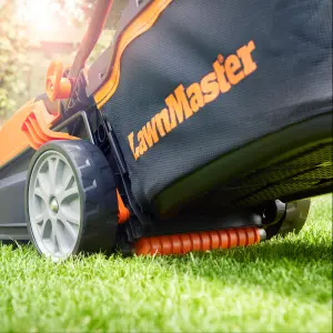 LawnMaster 1400W 34cm Electric Lawnmower with rear roller and 350W 2-in-1 Grass Trimmer and Edger - 2 Year Guarantee