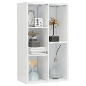 Berkfield Book Cabinet/Sideboard High Gloss White 50x25x80 cm Engineered Wood