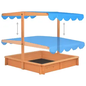 Berkfield Sandbox with Adjustable Roof Firwood 115x115x115 cm