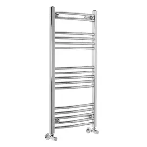 Rinse Curved Bathroom Heated Towel Rail Warmer Radiator Central Heating Chrome - 1000x500mm