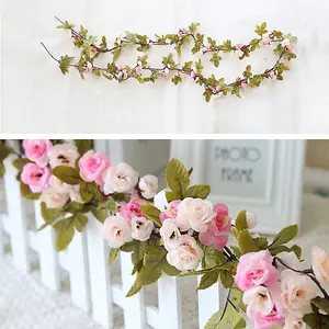 42 Heads Artificial Hanging Flowers Silk Garland for Party Garden Home Decor