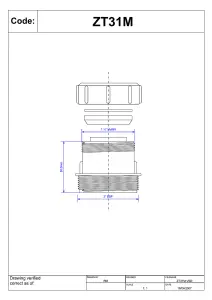 McAlpine ZT31M Straight Connector 1" Multifit x 2" BSP Male thread