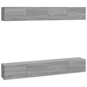 Berkfield Wall TV Cabinets 4 pcs Grey Sonoma 100x30x30 cm