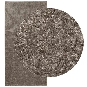 Rug ISTAN High Pile Shiny Look Grey 100x200 cm