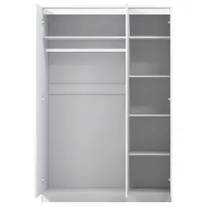 Stora 3 Door Triple Wardrobe Large High Gloss White