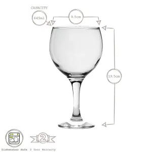 LAV - Misket Gin Balloon Glasses - 645ml - Clear - Pack of 6