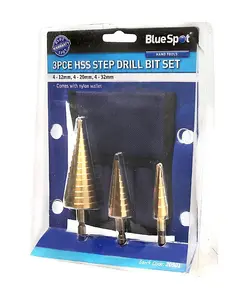 Blue Spot Tools - 3PCE Hex Shank HSS Step Drill Set (4 - 32mm)