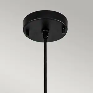 Luminosa Etoile Dome Pendant Ceiling Light, Matte Black and Gold Leaf