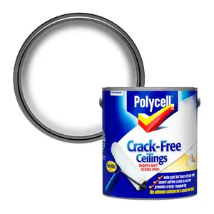 Polycell Crack free White Matt Emulsion paint, 2.5L