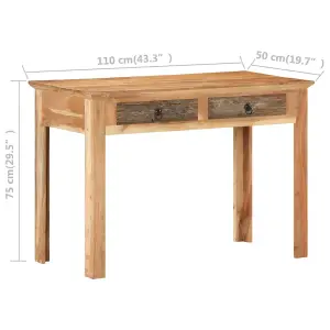 Berkfield Desk 110x50x75 cm Solid Reclaimed Wood