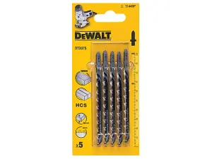 DEWALT HCS Wood Jigsaw Blades Pack of 5 T144DP