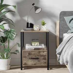 NS 1 Drawer Bedside Table Grey