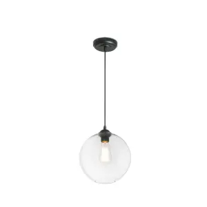 Luminosa Clara 1 Light Ceiling Pendant Antique Brass with Globe Shade, E27