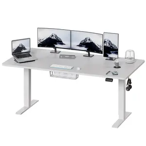 Hieronymus Electric Height Adjustable T-Shape Standing Desk Grey / Black / 122 x 180 x 80 cm