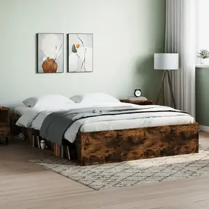 Berkfield Bed Frame Smoked Oak 160x200 cm