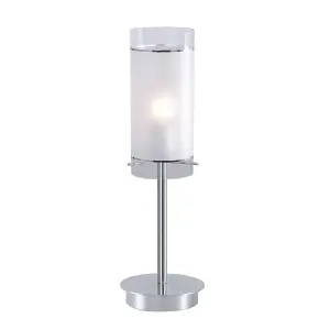 Luminosa Modern Table Lamp Chrome 1 Light  with Matt Shade, E27