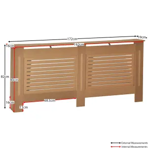 Vida Designs Milton Extra Large Unfinished MDF Radiator Cover