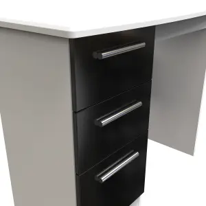 Harrow Vanity in Black Gloss & White (Ready Assembled)