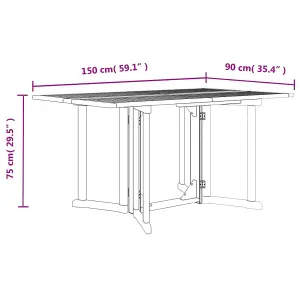 Berkfield Folding Butterfly Garden Table 150x90x75 cm Solid Wood Teak