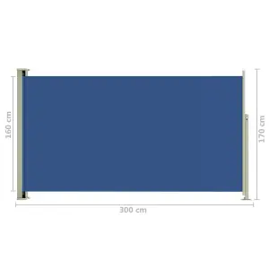 Berkfield Patio Retractable Side Awning 170x300 cm Blue