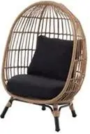 Goodhome Apolima Brown & Ebony Black Rattan Effect Kids Egg Chair