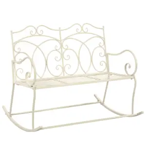 Berkfield Garden Bench 104 cm Iron Antique White