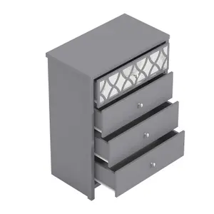 GFW Arianna 4 Drawer Chest with Mirror Cool Grey