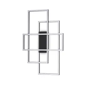 Luminosa Frame LED Decorative Integrated LED Wall Light Black, 3000K