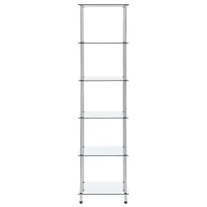 Berkfield 6-Tier Shelf Transparent 40x40x160 cm Tempered Glass