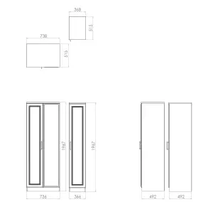 Ready assembled Contemporary Dark oak effect Tall Triple Wardrobe (H)1970mm (W)1110mm (D)530mm