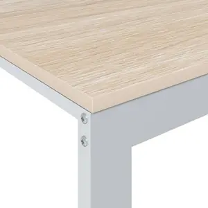 Berkfield Computer Desk White and Oak 110x60x73 cm Engineered Wood