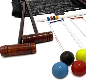 Hatford Croquet Set - Complete Beginners 4 Player Croquet Set - for Children and Adults