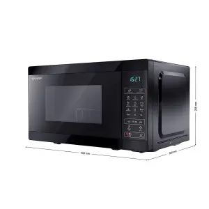 Sharp YC-MG02U-B Black 20L 800W Microwave with 1000W Grill and Touch Control