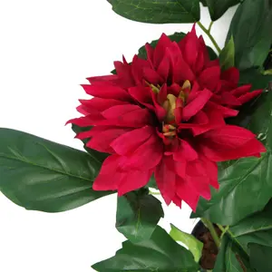 50cm Artificial Dhalia Plant Red