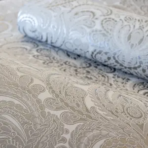 Galerie Adonea Ares Stone Grey Metallic Damask 3D Embossed Wallpaper Roll