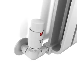 Terma Vision Soft white Right sided Corner Radiator valve & lockshield (Dia)15mm x ½"