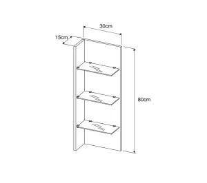 Furneo High Gloss & Matt White Living Room Set TV Stand Display Cabinets White LED Lights ClifPuz 09