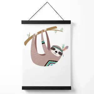 Sloth Tribal Animal Medium Poster with Black Hanger