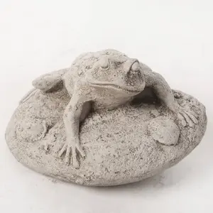 Frog On Rock Small Garden Ornament