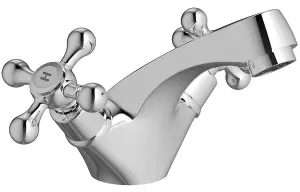 Aquarius Timeless Mono Crosshead Basin Mixer Tap Chrome AQTM1290