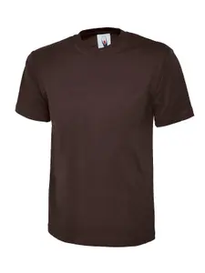 Uneek - Unisex Classic T-shirt - Reactive Dyed - Brown - Size XS