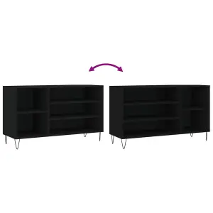 Berkfield Shoe Cabinet Black 102x36x60 cm Engineered Wood