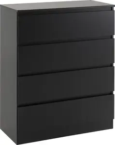 Malvern 4 Drawer Chest Black Recessed Handles