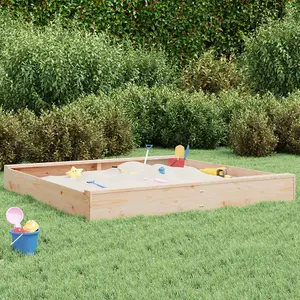 Berkfield Sandbox with Seats Square Solid Wood Pine