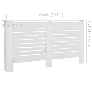 Radiator Covers 2 pcs White 152x19x81.5 cm MDF